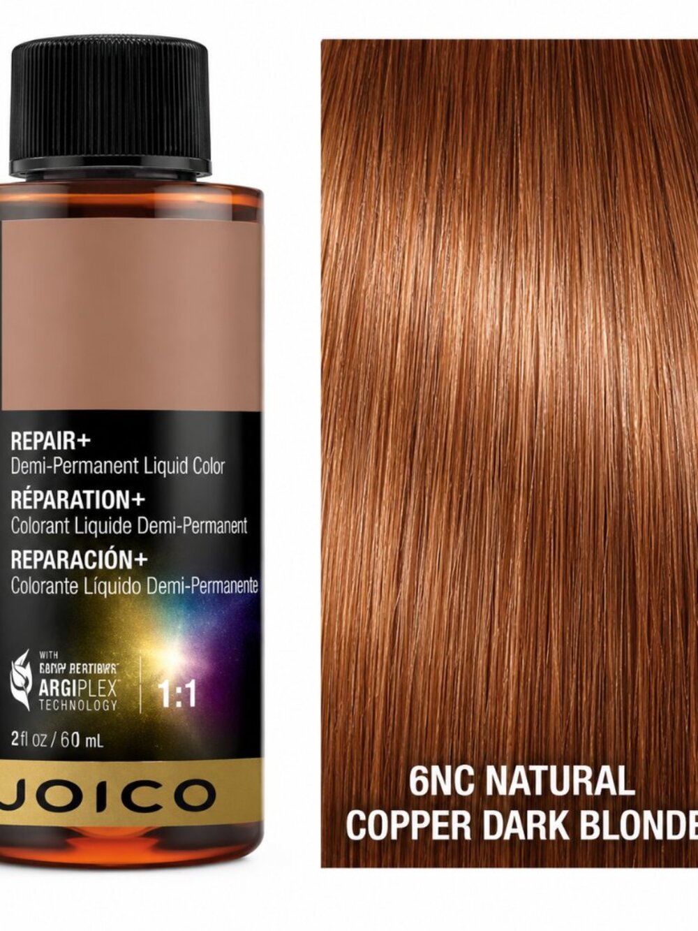 Joico LumiShine Demi-Permanent Liquid Color 6NC Natural Copper Dark Blonde 2 oz